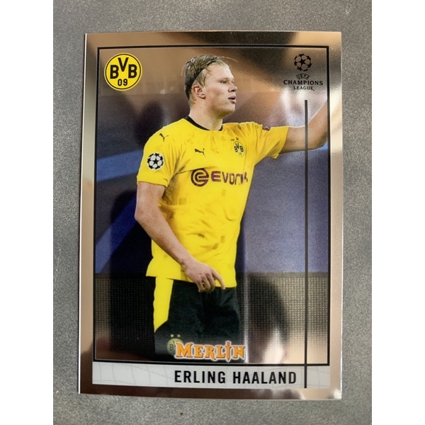 2020-21 Topps Chrome Merlin UEFA Erling Haaland Base Cards Borussia Dortmund