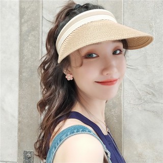 ราคาหมวกสาน สไตล์เกาหลี หมวกสานครึ่งศีรษะ กันแดด ชายหาด (พร้อมส่งในไทย)