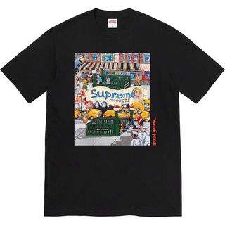 SUPREME MANHATTAN TEE BLACK เสื้อยืดสุพรีม แมนฮัตตัน สกรีนตัวหนังสือ supreme products สีดำ