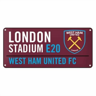 West Ham United Football Club London Stadium E20 โปสเตอร์โลหะสําหรับติดตกแต่งผนังบ้านและบาร์