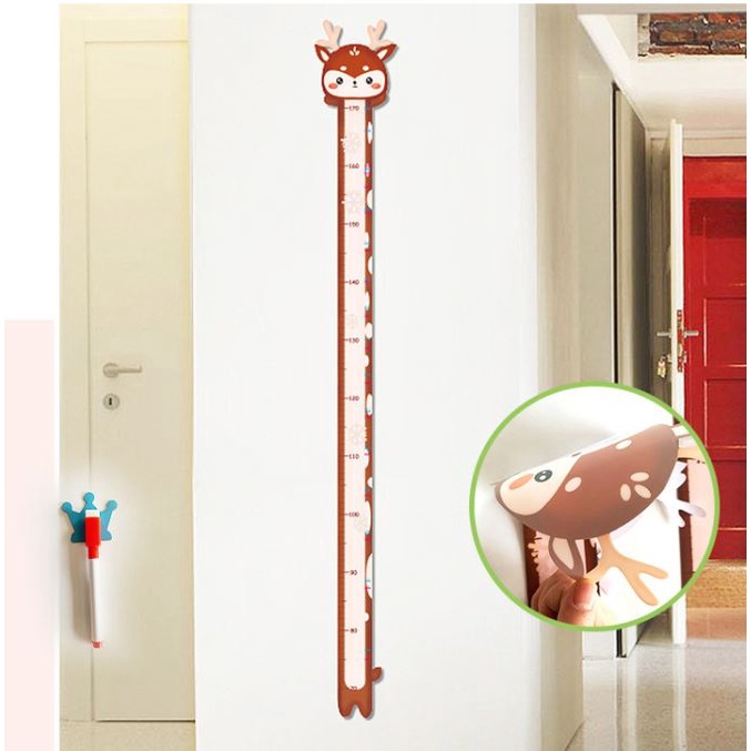 สติ๊กเกอร์วัดส่วนสูง แผ่นวัดส่วนสูงเด็ก ที่วัดส่วนสูง Wall Sticker for kids แถมฟรีปากกาเมจิคลบได้