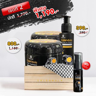 แชมพูดาวเรือง (1 ขวด) + ทรีทเม้นท์ดาวเรือง ไฉไล Chai lai Calendula Hair Treatment ทรีทเมนต์ผมดาวเรือง ( 2 กระปุก )