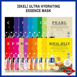 Ekel ULTRA มาสก์บํารุงผิวหน้า ให้ความชุ่มชื้น 20 แบบ (สุ่มสี)