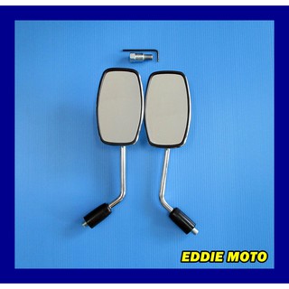 HONDA SUPERCUB C110 C125 IRON "CHROME" MIRROR SET PAIR (10 mm.) // กระจกข้าง (ตัวกระจกเป็นเหล็ก) ซ้าย-ขวา สินค้าคุณภาพดี