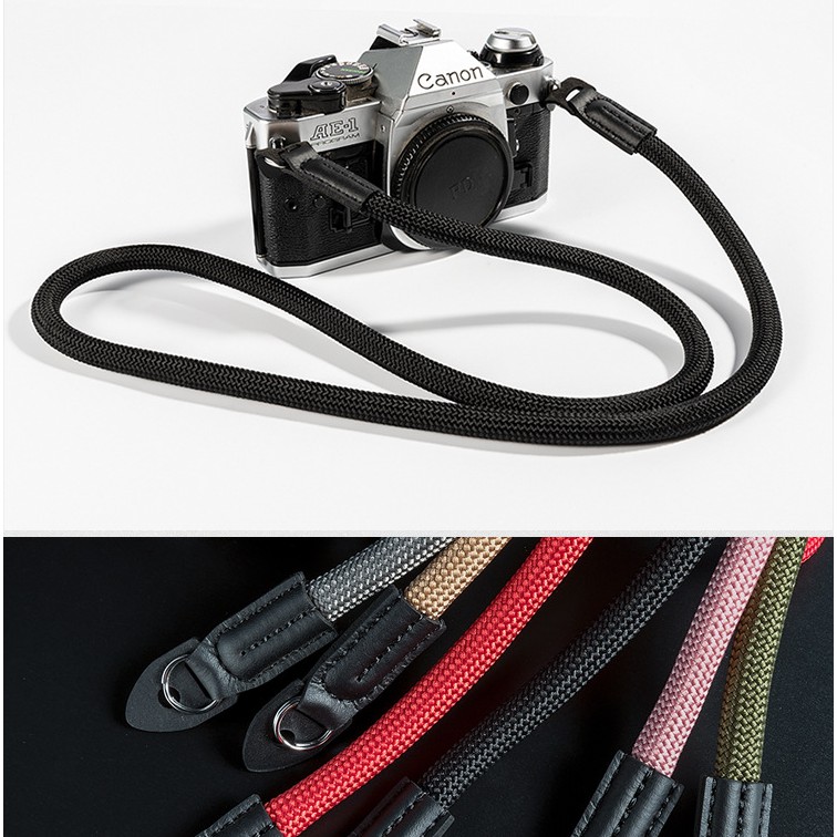 สายกล้อง สายคล้องคอกล้องเชือกถัก เเบบเเน่น คล้องคอCamera Strap Micro Strap  เชือกปีนเขา