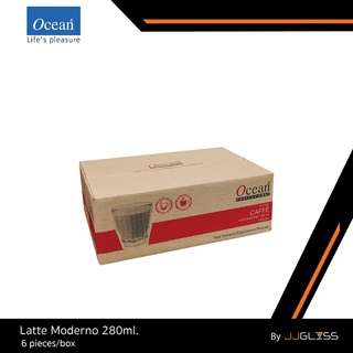 JJGLASS - (Ocean) P02407 Latte Moderno [1กล่อง บรรจุ 6 ใบ] - แก้วลาเต้ กาแฟ 10 ออนซ์ โอเชี่ยนกลาส