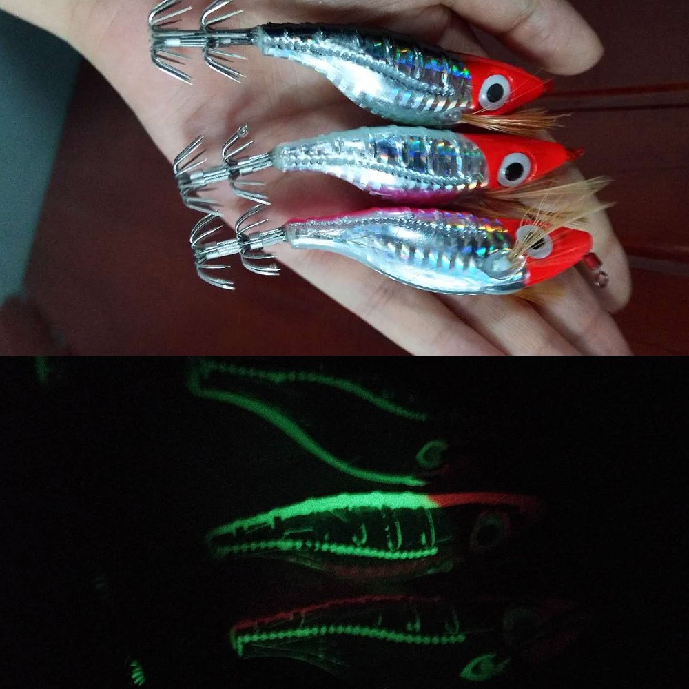 Hengjia เหยื่อตกปลาหมึกเรืองแสงในที่มืด 9 กรัม 10 ซม. 8 สี