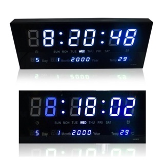 นาฬิกาดิจิตอลLED Number Clock แขวนผนัง ตัวเลขสีฟ้า15