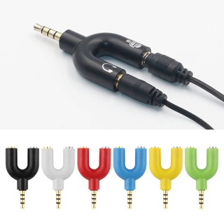 3.5mm Jack Split Microphone Mic &amp; Audio Earphone Y Splitter Converter Adaptor