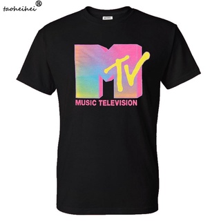 เสื้อยืดผ้าฝ้าย เสื้อยืดแขนสั้น คอกลม พิมพ์ลายโลโก้ Mtv แฟชั่นฤดูร้อน สําหรับผู้ชาย