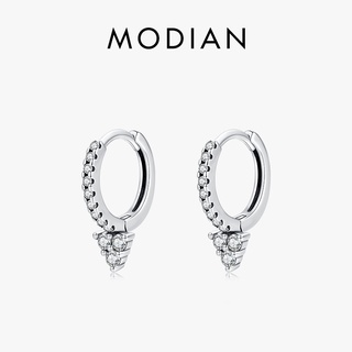 Modian ต่างหูห่วง เงินแท้ 925 ทรงเรขาคณิต สไตล์วินเทจ เรียบง่าย เครื่องประดับแฟชั่น สําหรับผู้หญิง