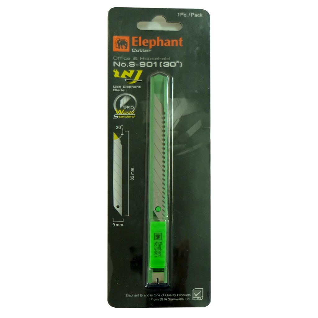 มีดคัตเตอร์ ตราช้าง #S-901 9mm. Cutter