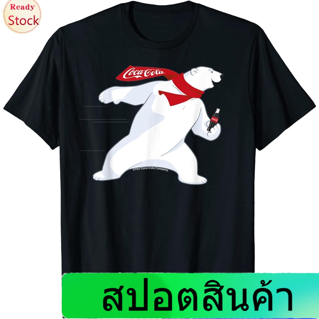 Illicit เสื้อยืดผู้ชายและผู้หญิง Coca-Cola Christmas Polar Bear T-Shirt Popular T-shirts