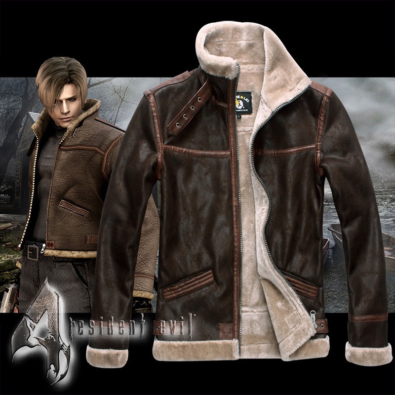 Resident Evil 4 Leon Scott Kennedy Winter เสื้อโค้ทแจ็คเก็ตหนักผู้ชาย