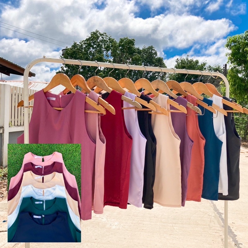 เสื้อแขนกุด มีครบ size S-XXL คอกลม ตีเกร็ด แพทเทิลหรูสีเยอะที่สุด ส่งไวมาก ราคา ถูกที่สุด ดีลบีเคเค แกลเลอรีภาพที่ 6