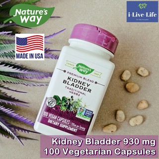 สมุนไพรบำรุงไต+กระเพาะปัสสาวะ Kidney Bladder 930 mg 100 Vegetarian Capsules - Natures Way