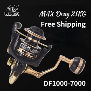 Lizard Fishing Reel Metal 13+1BB Max Drag 21KG Spinning Reel Saltwater Fishing Reel