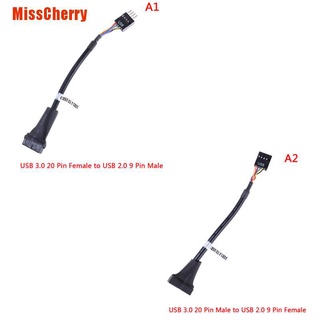 (Misscherry) อะแดปเตอร์แปลงสายเคเบิ้ล Usb 3.0 20 Pin 2.0 9