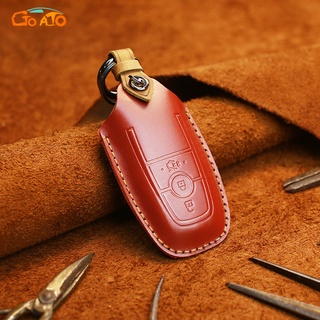 GTIOATO สำหรับ Ford เคสกุญแจรถยนต์ หนัง PU กระเป๋าใส่กุญแจรถยนต์ ปลอกกุญแจรถยนต์ เคสกุญแจรถ ซองใส่กุญแจรถ สำหรับ Ford Ranger Everest Fiesta Focus Ecosport Mustang  Raptor Explorer Transit Ranger Wildtrak Bronco F-150 Expedition