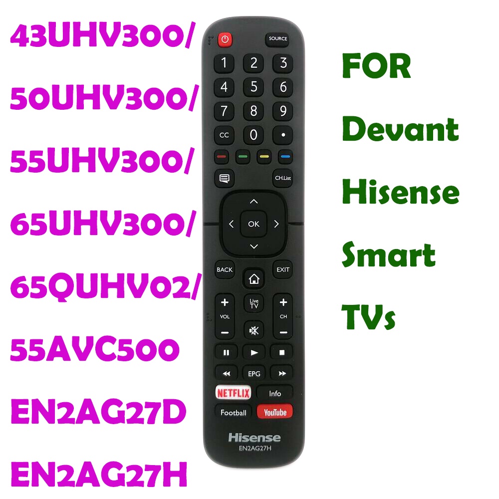 Devant Hisense Dévant EN2AJ27H EN2AG27D EN2AG27H 1 รีโมทคอนโทรลใช้สําหรับ DEVANT Smart TV LCD LED 3U