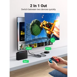 UGREEN สวิตช์ HDMI 2.1 8K@60Hz 2 in 1 Out HDMI Switcher Splitter รองรับ 3D, CEC, HDR, Dolby AC ความเร็วสูง 48Gbps 4K@120Hz Converter เข้ากันได้กับ Apple PS5/PS4 Fire Stick Xbox