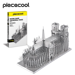 Piececool บล็อกตัวต่อโลหะ รูปโบสถ์ Notre Dame ปารีส 3D สําหรับผู้ใหญ่