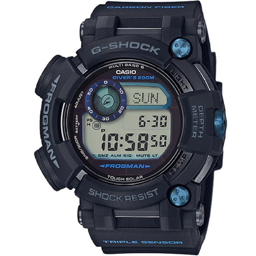 Casio G-Shock นาฬิกาข้อมือผู้ชาย สายคาร์บอนไฟเบอร์ รุ่น GWF-D1000B,GWF-D1000B-1 - สีดำ (กล่องกระดาษนอกยับจากการขนส่ง)