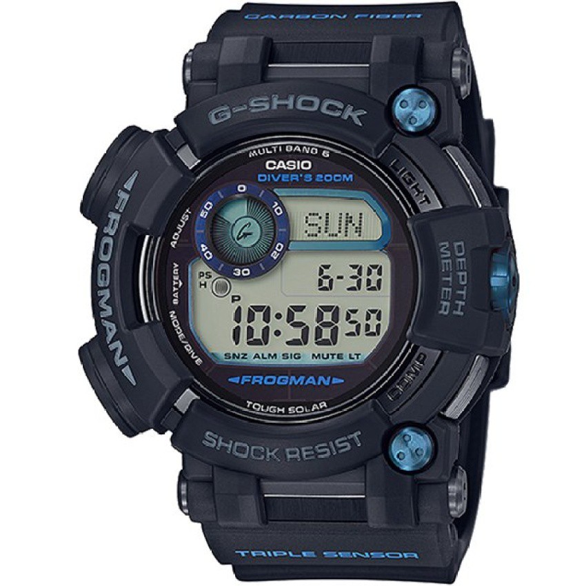 Casio G-Shock นาฬิกาข้อมือผู้ชาย สายคาร์บอนไฟเบอร์ รุ่น GWF-D1000B,GWF-D1000B-1 - สีดำ (กล่องกระดาษน
