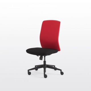 modernform เก้าอี้ทำงาน รุ่น Series A1 ไม่มีเท้าแขน ขาไนลอน พนักพิงกลางสีแดง