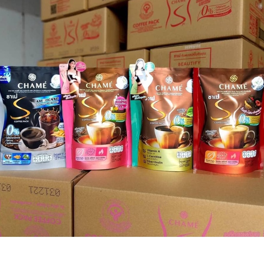 [บรรจุ x10ซอง] CHAME Sye Coffee Pack, Collagen, Cordyceps ชาเม่ ซาย คอฟฟี่ แพค, คอลลาเจน, ถั่งเช่า โสมเกาหลี กาแฟชาเม่