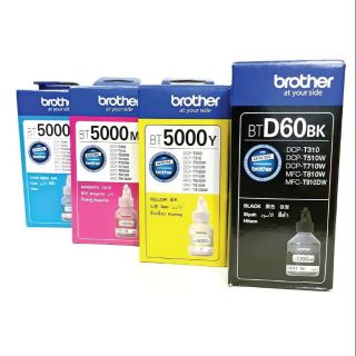 หมึกแท้ Brother BT-D60(BK) /BT-5000C, M, Y  แยก 4 สี BK,​C, M, Y **สินค้ามีกล่อง**