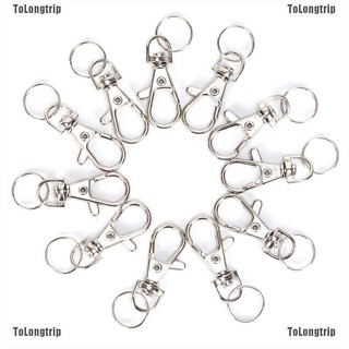 Tolongtrip★คลิปพวงกุญแจ สีเงิน สําหรับห้อยกระเป๋า 10 ชิ้น