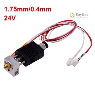 3D Printer Full Metal Hotend Extruder Kit Hot End Set with 0.4mm Nozzle 100K Thermistor Heatsink Wire 24V Compatible with ET4/ET4 Pro Printer 1.75mm Filament