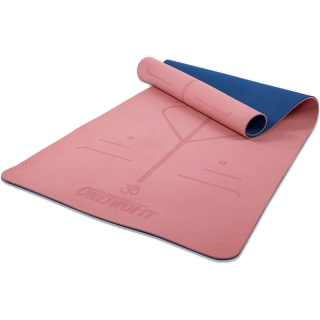 OneTwoFit เสื่อโยคะ yoga mat 6mm TPE เสื่อโยคะอาสนะ ทูโทน กันลื่น ออกกำลังกาย fitness yoga map แบบมีปุ่มกันลื่น กระชับหุ