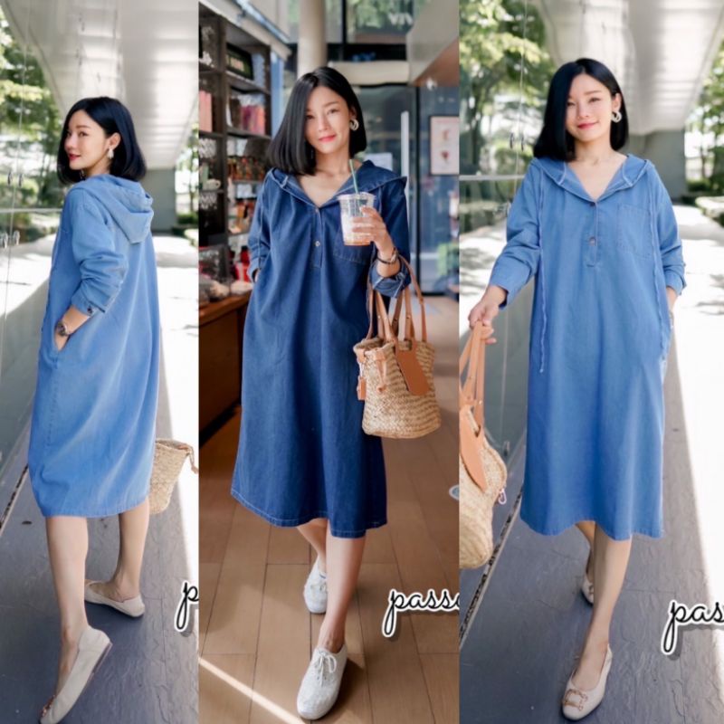 PW#เดรสมีฮู้ด#เดรสยีนส์#Password