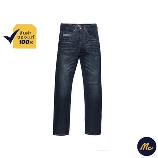 Mc JEANS (แม็คยีนส์) กางเกงยีนส์ผู้ชาย กางเกงยีนส์ทรงกระบอกเล็ก เอวกลาง Slim Jeans สียีนส์เข้ม MBIP188