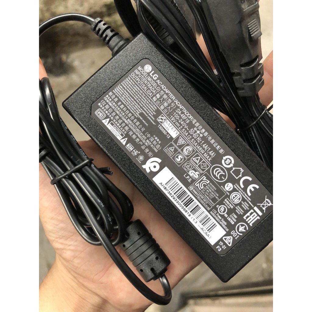 อะแดปเตอร์แปลงไฟของแท้สําหรับจอภาพ LG 19V 2.53A