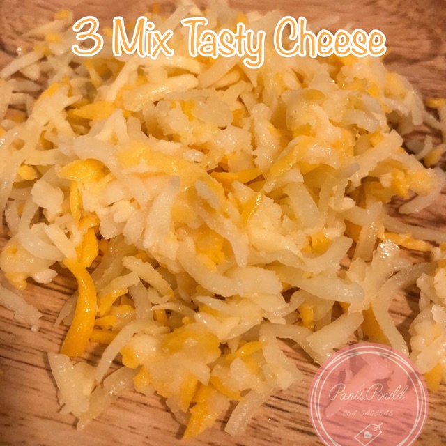 3 Mix Tasty Cheese🧀ขนาด 500 กรัม ชีสยืด ชีสขูด  มอสซาเรลล่าชีสผสมเชดด้าชีสและพิซซ่าท็อปปิ้ง