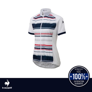 le coq sportif เสื้อจักรยานแขนสั้น ผู้หญิง สีขาว รุ่น STRIPE JERSEY (เสื้อจักรยาน, เสื้อปั่นจักรยาน)