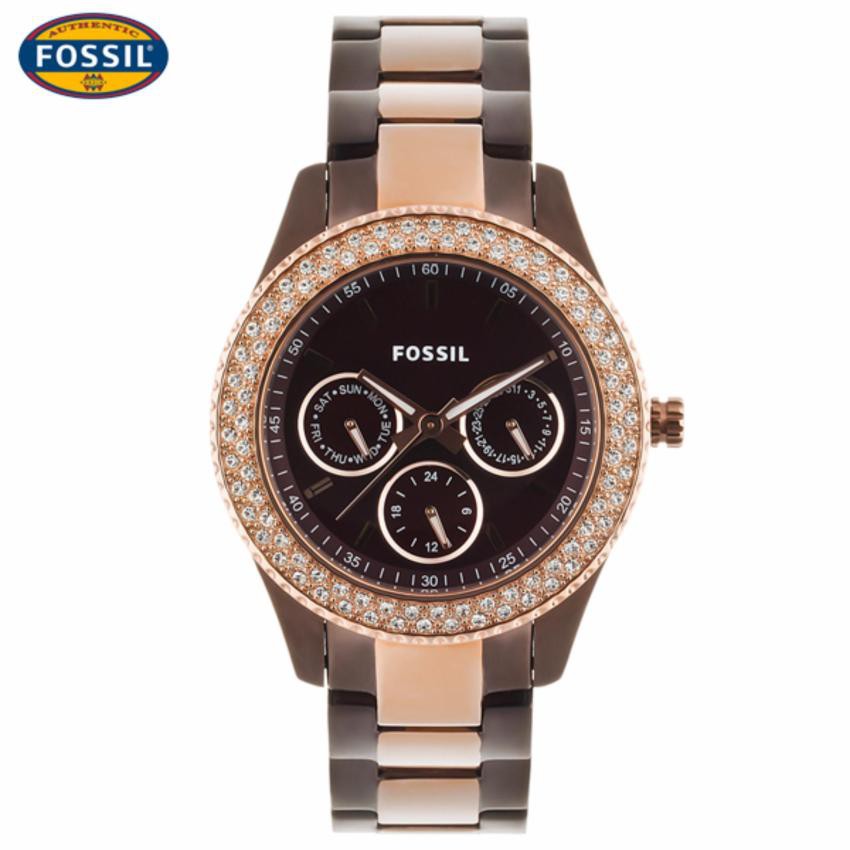 Fossil นาฬิกาข้อมือ ES2955 Stella Chocolate Stainless Steel Ladies Watch