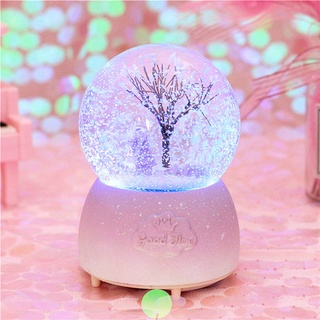 * กล่องดนตรี * Fantasy Sakura Crystal Ball ลอยสโนว์เฟลคเด็กกล่องดนตรีแปดกล่องเสียงให้สาวสาววันเกิดของขวัญคริสต์มาสคริสต์