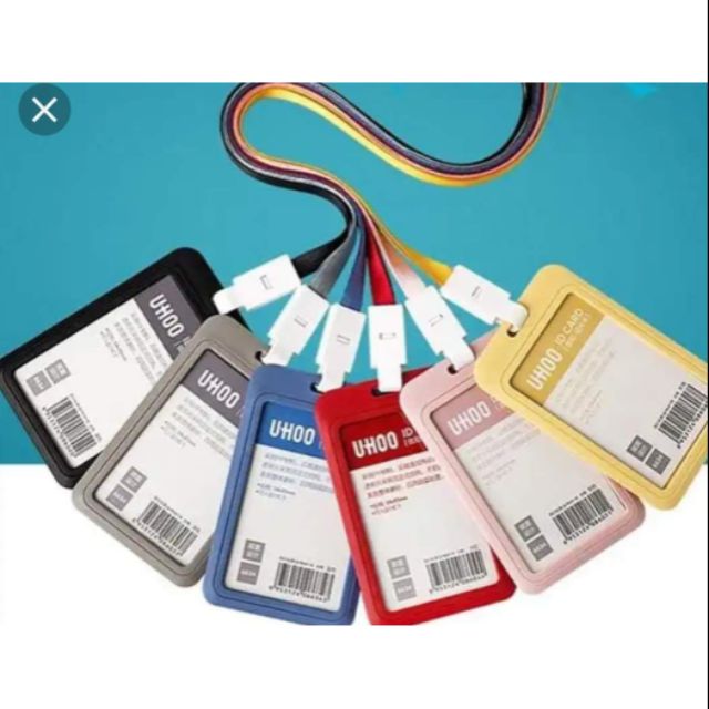 ideecraft กรอบบัตร+สายคล้องคอ ใส่บัตรพนักงาน Uhoo card holder แนวตั้ง สายคล้องคอ ขนาดสาย 15mm มี 4 สีให้เลือก สวยมั่นใจ
