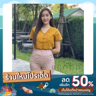 เสื้อผ้าฝ้ายคอวีกระดุมหน้า เสื้อผ้าฝ้าย เสื้อพื้นเมือง ล้านนา สาวเหนือ