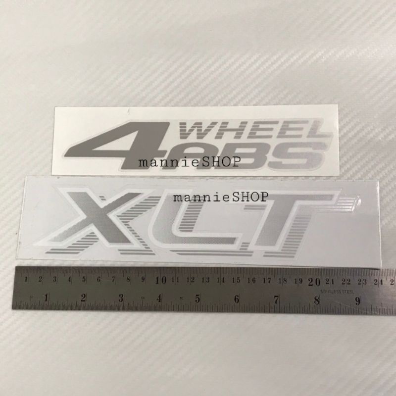 สติ๊กเกอร์ดั้งเดิมติดท้ายรถ 4 WHEEL ABS XLT (ติดท้าย Ford ranger รุ่นเก่า) ติดรถ แต่งรถ ฟอร์ด เรนเจอ