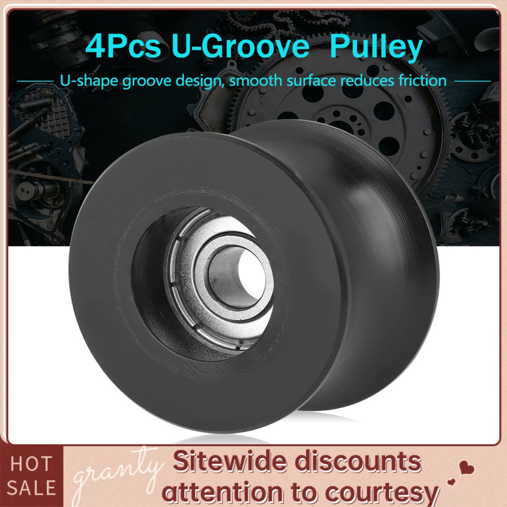 Granty 4 ชิ้น 0840UU U ประเภท U-Groove Pulley Roller Guide ล้อ 8x40x20.7 มิลลิเมตร