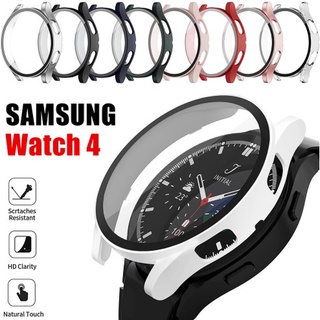 + กระจกนิรภัยสำหรับ Samsung Galaxy Watch 4 40 มม.44 มม.ป้องกันหน้าจอกันชนสำหรับ Galaxy Watch 4 40 มม.44 มม.PC Hard SHELL