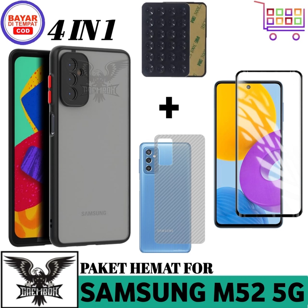 4IN1 CASE SAMSUNG GALAXY M52 5G SOFT CASE ฟรีกระจกนิรภัย + GARSKIN และ OCTOPUS