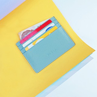 Vavia Card Holder หนังวัวแท้ สีฟ้าอ่อน มีช่องใส่บัตร 7 ช่อง