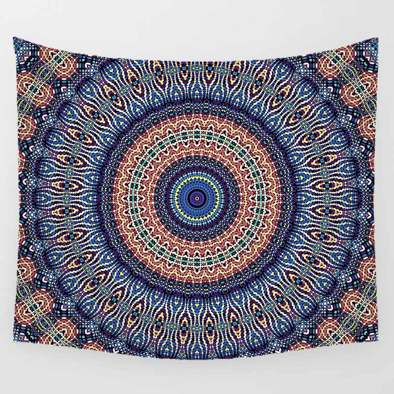 ผ้า Tapestry โพลีเอสเตอร์ลาย Mandala ขนาด 200 ซม . สําหรับแขวนตกแต่ง