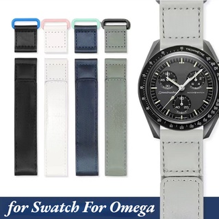 สายนาฬิกาข้อมือ ผ้าแคนวาส ปลดเร็ว ไม่มีโลโก้ สําหรับ Omega MoonSwatch Omega Seamaster 300 20 มม. 20 มม.